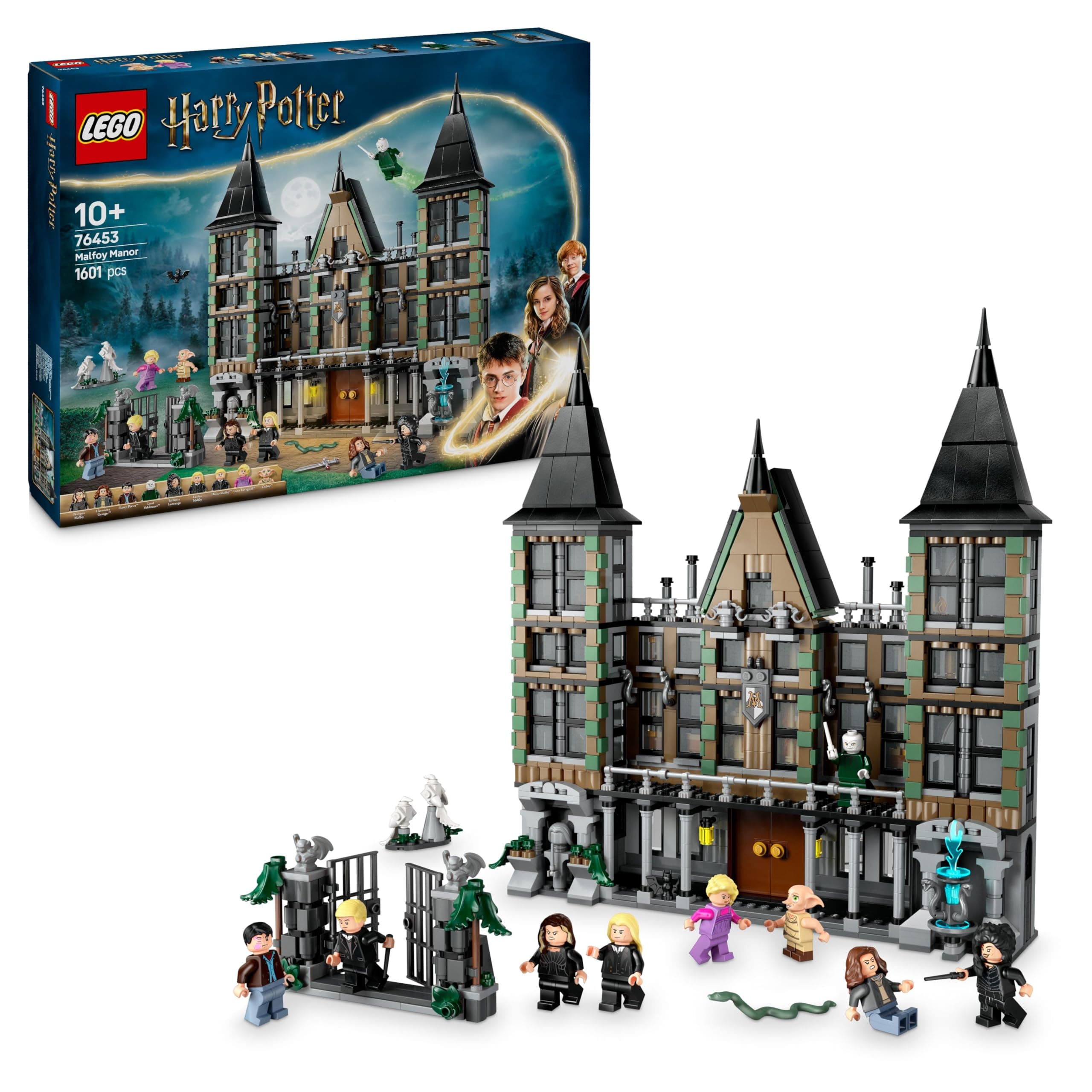LEGO Harry Potter The Manor of the Malefoy - Collector's Building Game for Boys and Girls from 10 Years - 9 Minifigures Including Dobby and Lord Voldemort 76453 - Image 1
