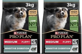 PRO PLAN Chien Medium Puppy Sensitive Digestion Agneau 3KG (Lot de 2)