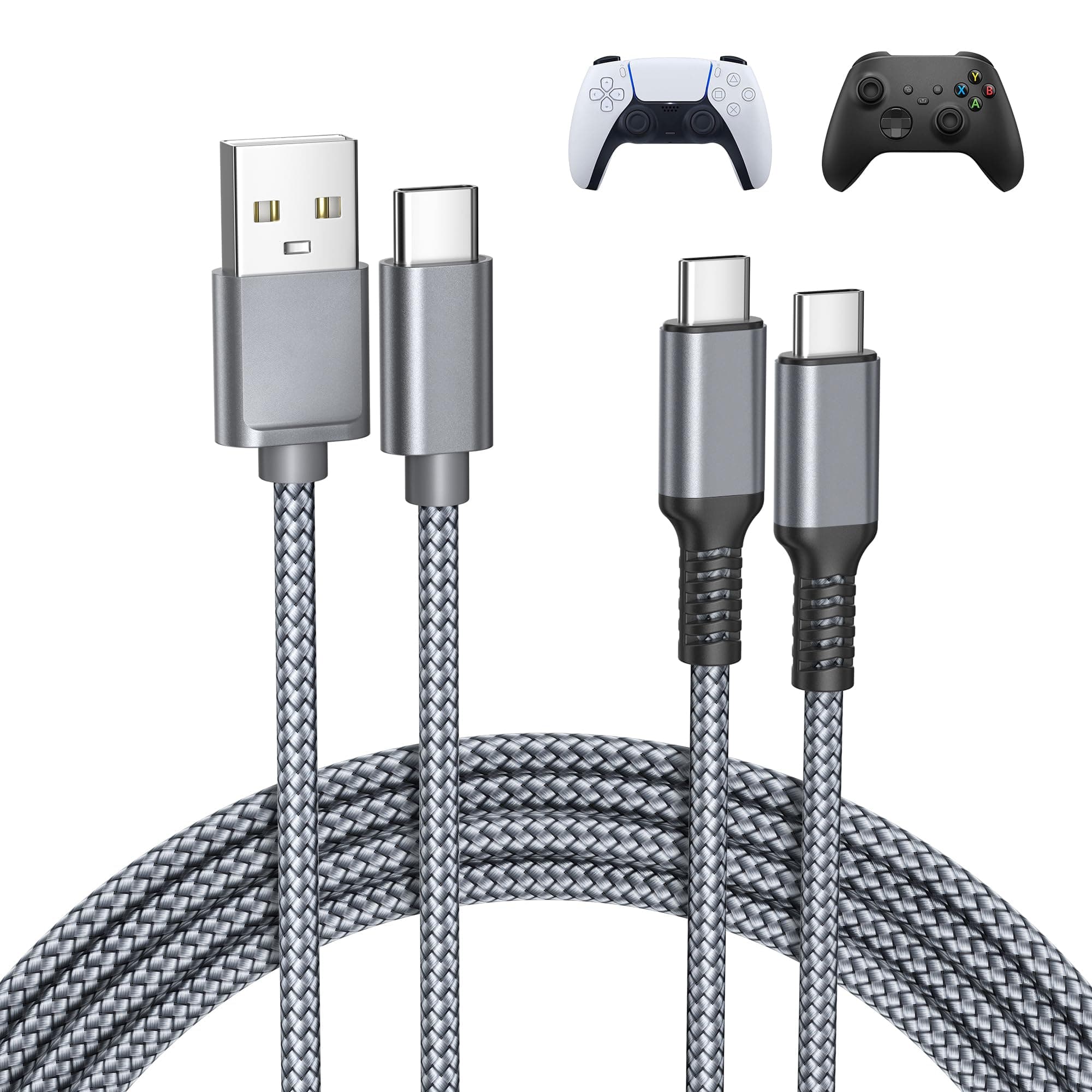 Samsung BASESAILOR iPhone 16 15 Pro Charger Cable (A-to-C+C-to-C), USB Type C 1M 2-Pack, Nylon Charging Cord for iPad 10 11 12.9 Air 4 5 2024 Mini 6 7 2022 2021, Samsung Galaxy S25 S24 S23 A54 A55, M3 4 M53