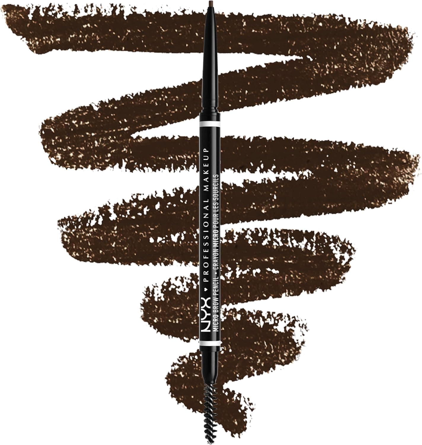NYX Professional Makeup Crayon à Sourcils Micro Brow Pencil, Crayon Ultra-Fin Double-Embout avec Mine Rétractable et Goupillon, Teinte : Espresso (07) - Image 1