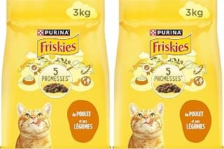 Friskies FRISKIES | Chat | Croquettes complètes pour Chats Adultes | Au Poulet et aux Légumes | Aliment Complet Riche en Vitamines et Minéraux | Sac | 3 KG (Lot de 2)