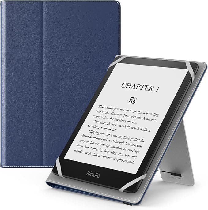 Sony MoKo Universal Case for 6" 6.8" 7" Kindle eReaders Fire Tablet - Kindle/Kobo/Voyaga/Lenovo/Sony Kindle E-Book E-Reader Tablet, PU Case with Adjustable Stand and Hand Strap, Indigo
