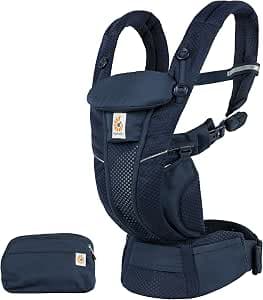Ergobaby Omni Breeze Baby Carrier for Newborns, Newborn to 45 lbs, Ergonomic 4 Position SoftFlex Mesh Baby Carrier for Belly & Side & Back Carrier, Midnight Blue