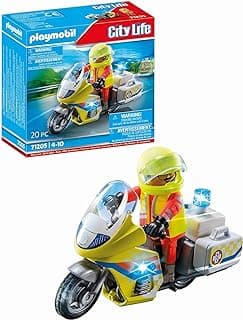 71205 Emergency Care Mechanism with Motorcycle and Light Effect - City Life - With A Character, Care Equipment - Rescue - City & Professions - From 4 Years