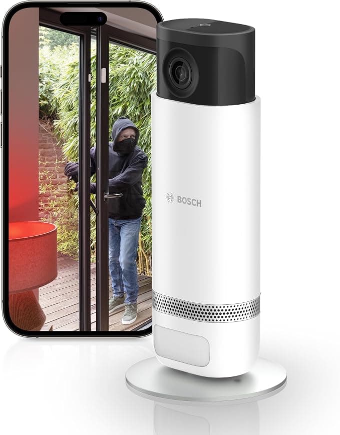 Bosch Smart Home - Eyes II Indoor Camera, Wi-Fi Surveillance Camera with Intelligent People Detection, Audible Alarm Siren and Privacy Mode, Compatible with Amazon Alexa