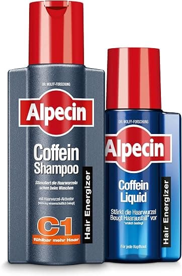 Alpecin Caffeine Shampoo C1 + Alpecin Caffeine Liquid - 1 x 250 ml + 1 x 200 ml - The Hair-Energizer Hair Loss Shampoo and Toner Kit - Image 1