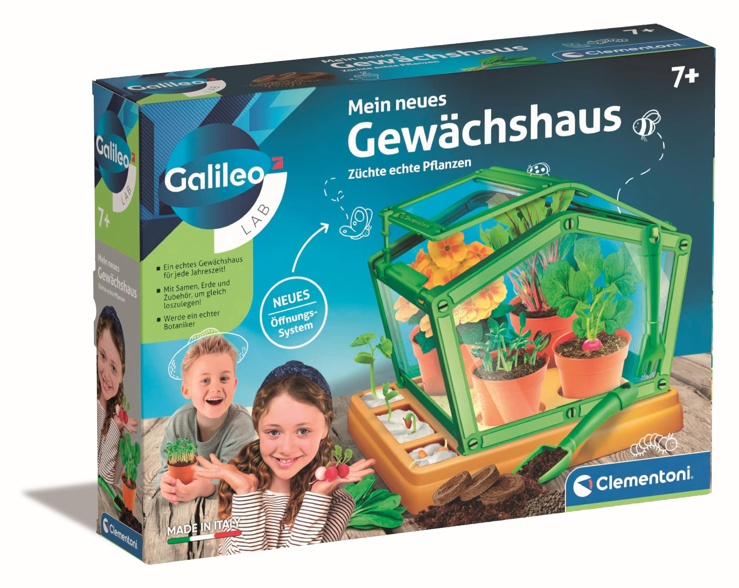 Clementoni Clementoni Clementoni 59383 Galileo Lab My New Greenhouse, Planter and Seeds for Mini Gardeners and Herbal Botanists, Toy for Children from 7 Years