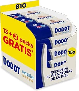 Dodot Sensitive Lingettes pour bébé 15 paquets de 54 unités, 810 lingettes