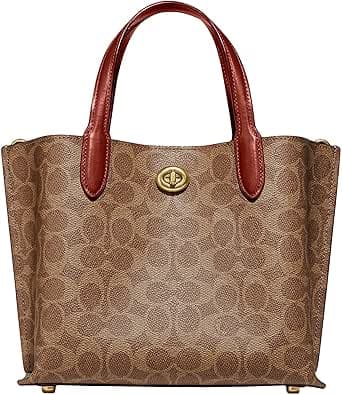 Coach Willow Signature Coated Canvas Shopping Bag, Light Brown/Rust, One Size
