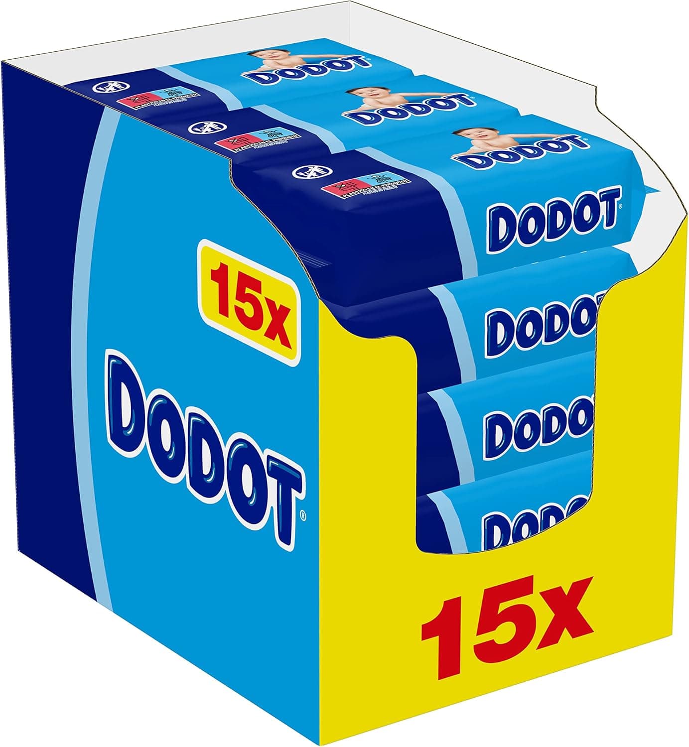 Dodot Dodot Baby Wipes, 960 Wipes, 15 Packs (15 x 64), Clean & Hydrate With Every Run
