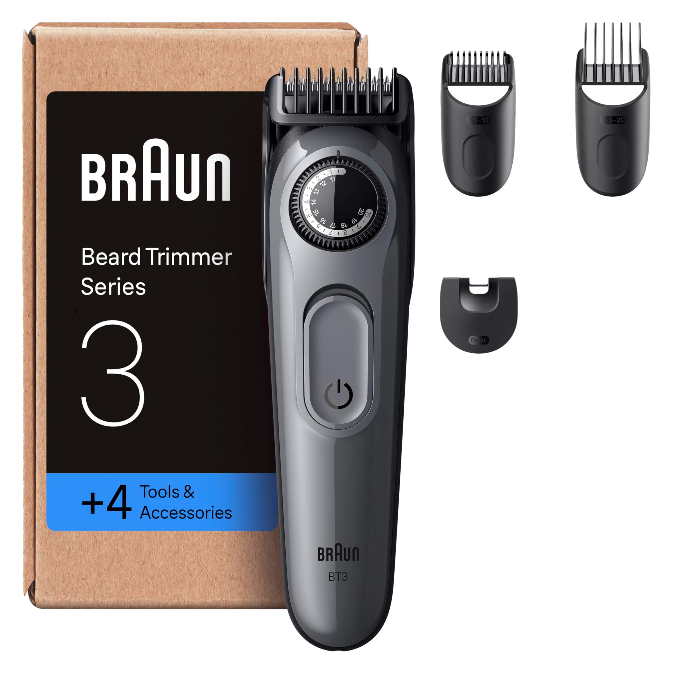 Braun BT3525 Series 3 Electric Beard Trimmer For Men, With +4 Styling Tools, Cordless And With 40 Adjustments, Ultra-Sharp Blade And Precision Clip, 50 Min Battery Life - Image 1