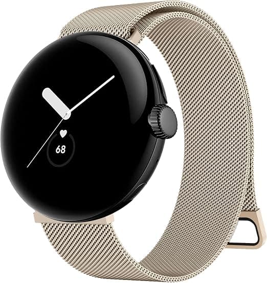 Tobfit Google Pixel Watch 2 Strap for Men Women, Stainless Steel Magnetic Mesh Replacement Strap Compatible with Google Pixel Watch 2 Band/Watch 1 - Image 1