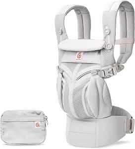 Ergobaby Omni 360 Cool Air Mesh 4-Position Baby Carrier for Newborn to Toddler (0-3 Years), Ergonomic Baby Carrier and Backpack, Pearl Grey