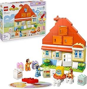 LEGO Duplo Bluey's Family House and Memory Game - Interactive Toy Inspired by Board Game - 3 Functional Figures, Windows & Wheel - Gift for Girl or Boy from 3 Years 10459