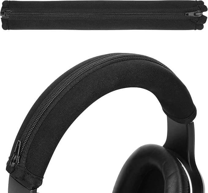 kwmobile Headband Cover Compatible with Sennheiser HD 4.50BTNC / HD4.40BT / HD4.30 / HD 350BT - Neoprene Protection for Headphones Headband - Black - Image 1