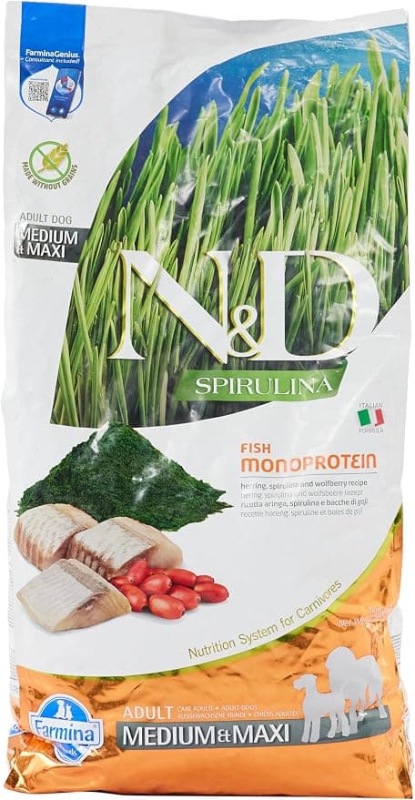 N&D Dog Med/Max SPIRULINA HA Bag/7kg Food FARMINA - Image 1