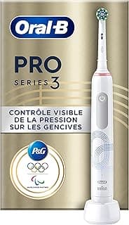 Oral-B Oral-B Pro 3, Brosse À Dents Électrique Blanche Pour Adultes, Édition Spéciale, Modes De Nettoyage Avec Blancheur Et Sensibilité Pour Protéger Les Gencives, 1 Brossettes De Rechange, 1 Chargeur
