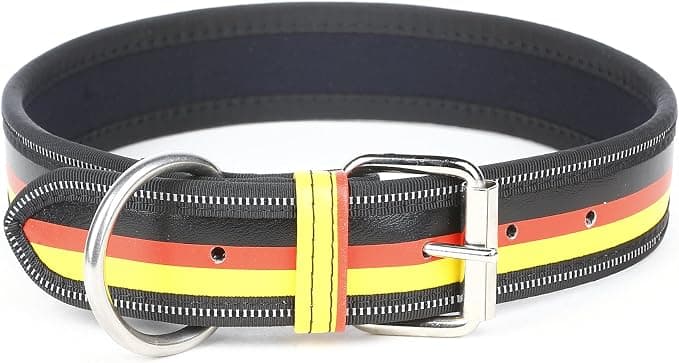Julius-K9 Julius-K9 Artificial Leather Collar with German Flag, 4 x 70 cm