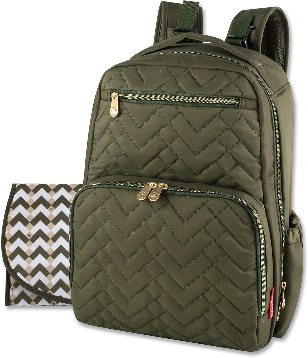 FISHER-PRICE BABY Baby Essentials Fisher Price Sac à langer Collection Signature avec poches pour téléphone portable et tablette et clips pour poussette vert olive taille unique