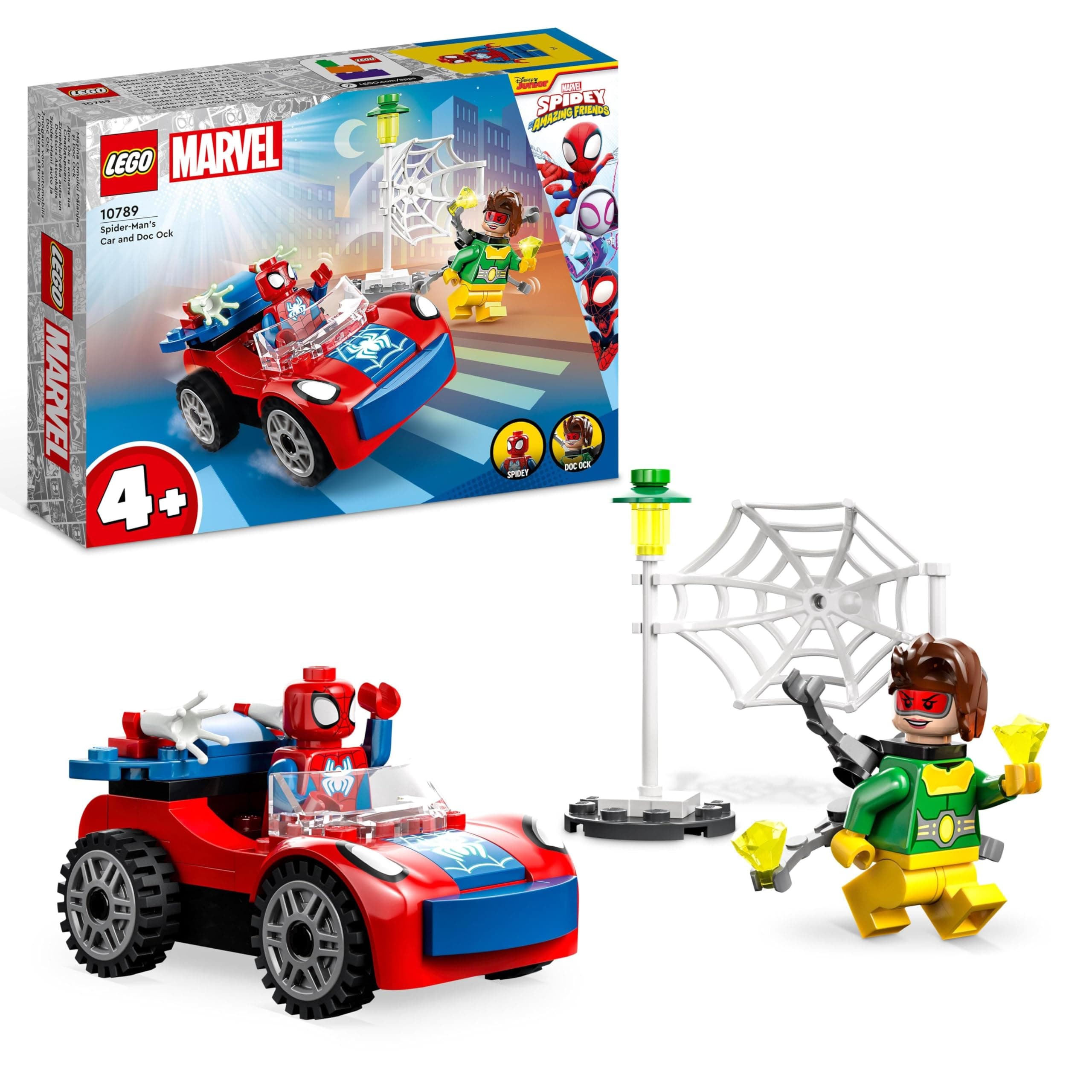 LEGO LEGO 10789 Marvel Spider-Man and Doctor Octopus Construction Toy Spidey and His Extraordinary Friends, with Glow in the Dark Parts, Kids from 4 Years Old