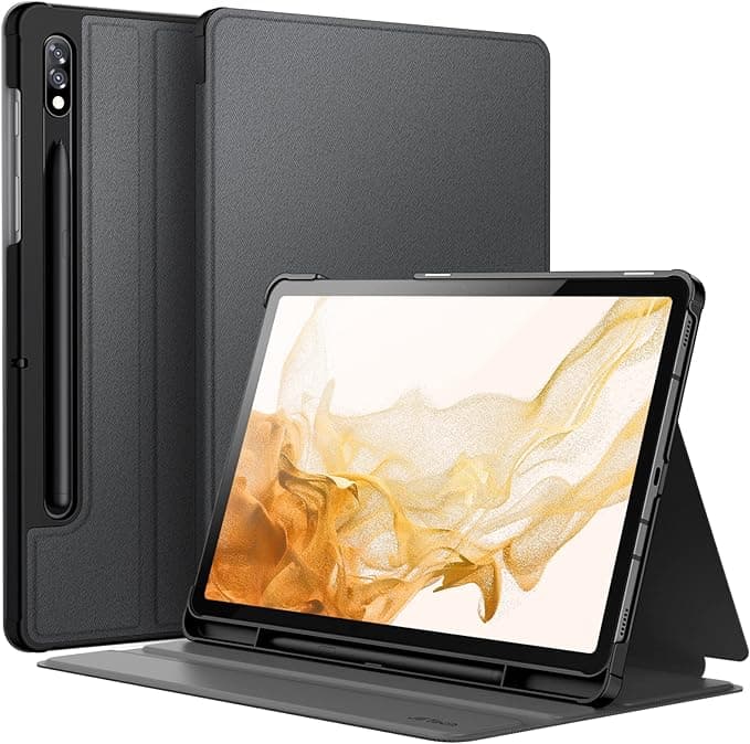 JETech Case for Samsung Galaxy Tab S8 2022/S7 2020 11 Inch with S Pen Holder, Slim Folio Protector Tablet Case, Multi-Angle Display (Black) - Image 1