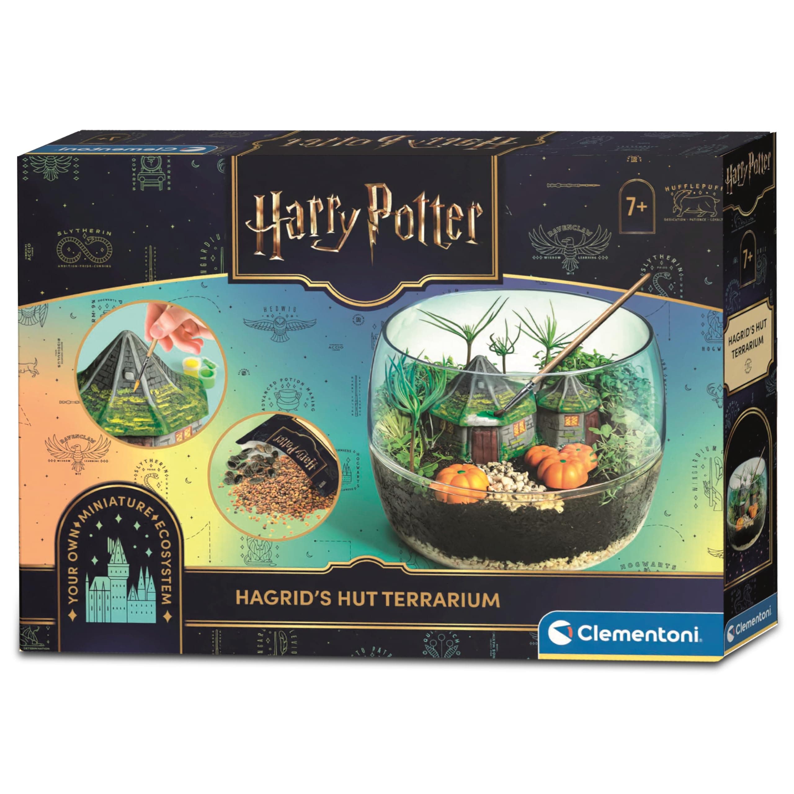 Clementoni Clementoni | Harry Potter Terrarium for Children 7+ | Hagrid Hut | Buildable | Creative Botanical Activity DIY | Ecological Kit With Plaster, Seeds, Peat | Gift Idea for Children