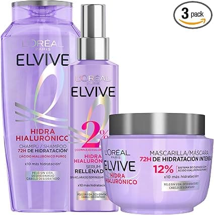 L'OREAL Elvive Hyaluron Moisturizing Mascarilla 300Ch250+Serum, For All - Image 1