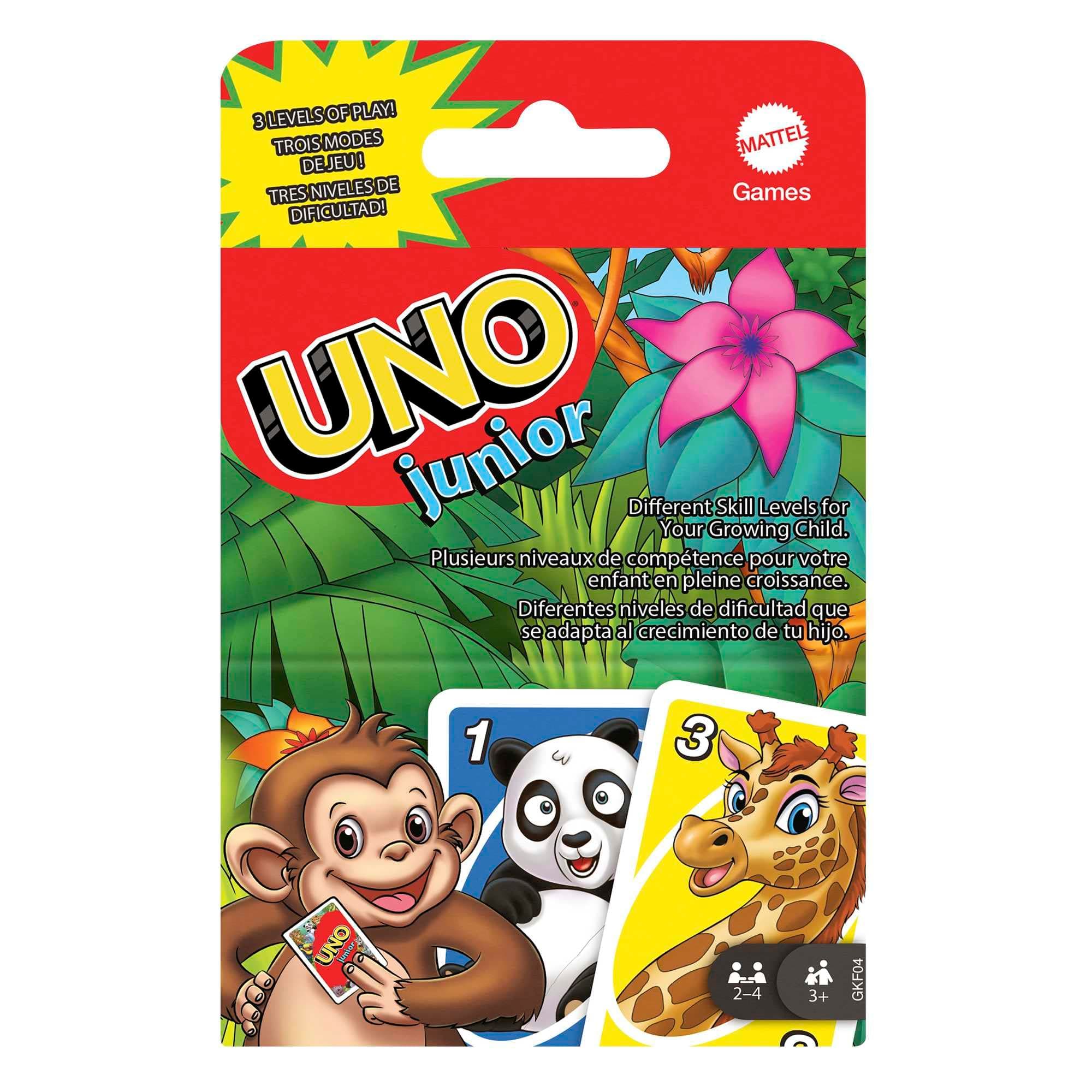 Mattel Mattel Games UNO Junior, Family Card Game for Children and Adults, Party Game for Family or Travel Games, 2-4 Players, Toy for 3 Years Old and Up Child, GKF04