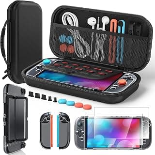 Étui pour Nintendo Switch 2, Pochette Housse pour Nintendo Switch 2, Étui Accessoires Switch 2 avec Protège-Écrans HD [7,9 Pouces], Coquille de Cristal, Kit Anti-Poussière et 4 Embouts pour Joysticks