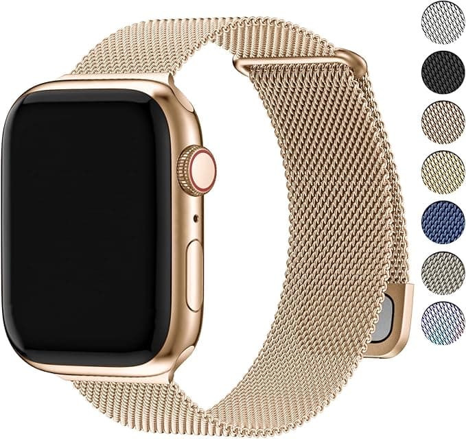 Fullmosa Compatible Apple Watch Band 42(S11/10) 41mm 40mm 38mm for Women Milanese Loop Stainless Steel Bracelet iWatch SE 3/2/1 Series 11 10 9 8 7 6 5 4 3 2 1 42/41/40/38mm Rose Gold