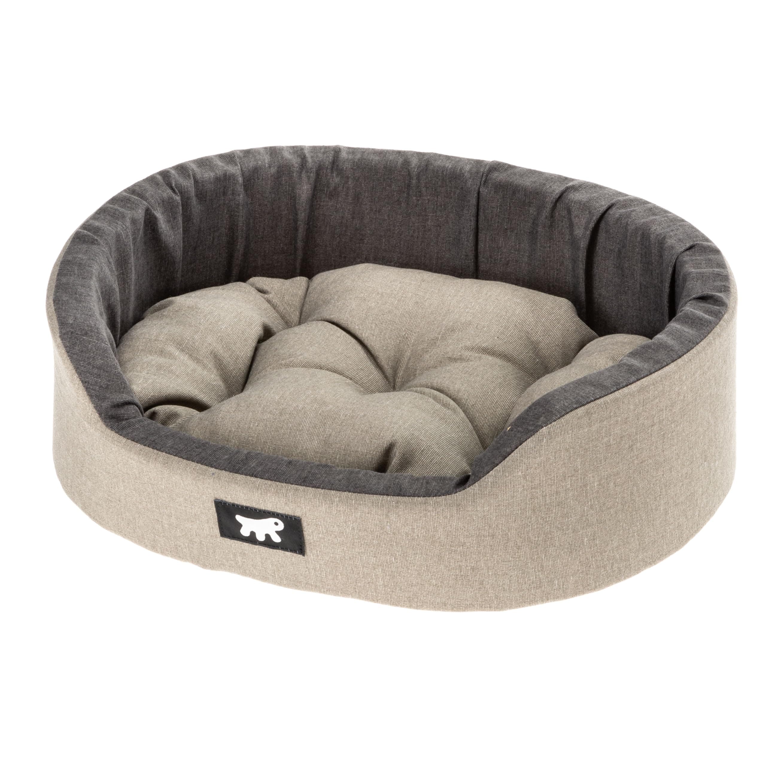 Ferplast Panier Chien Dandy, Coussin Amovible et Lavable, Housse en Coton avec Rembourrage Doux, Idéale Également comme Niche pour Chat, 45 x 35 x H 13 cm, Marron