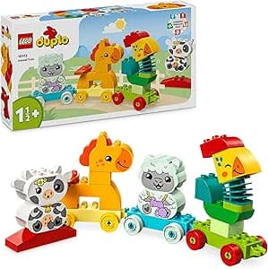 LEGO Duplo My First The Animal Train 10412 1st Age Educational Toy Farm Animal Figurines: Rooster, Horse, Lamb, Cow - Birthday Gift for Girls or Boys from 1 Year