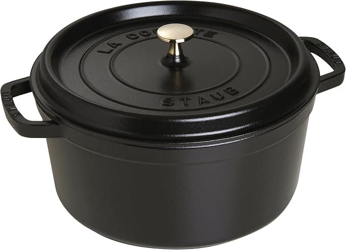 Staub 1102825 Round Casserole Dish 7 QT - Matt Black 28 cm - Image 1