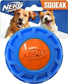 Nerf Dog Balle couineur en TPR EXO de 10,2 cm – Bleu/Orange, Grandes Races