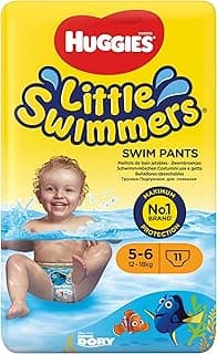 Huggies Little Swimmers Lot de 11 couches de bain jetables pour bébé et enfant Taille 5-6 (12-18 kg)