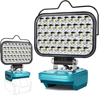 Rechargeable LED Light for Makita 18 V, 80 W 8000 LM Battery Powered Work Light with Type C Charging & USB Charging for Hiking, Fishing, Construction (Without Battery)