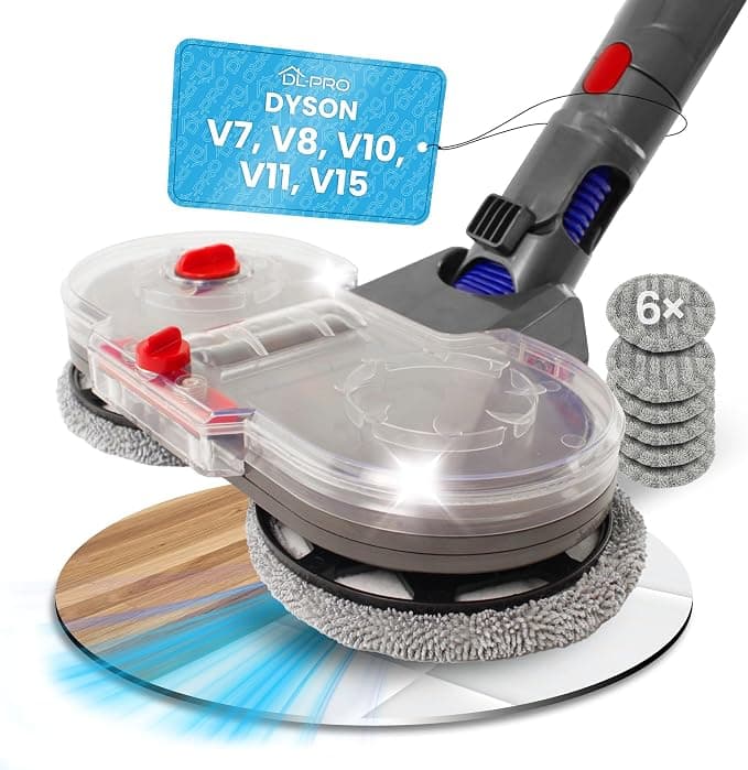 DL-pro Electric Mop Compatible with Dyson V7 V8 V10 V11 V15 with Multifunction Water Tank for Effective Floor Care with 6 Washable Mop Pads - Image 1