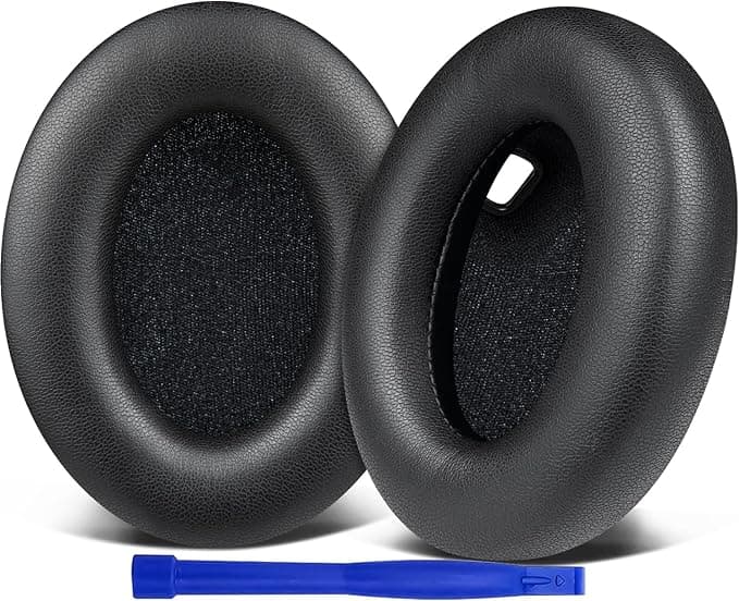 SOULWIT Foam Cushion Pads for Sony WH-1000XM4 (WH1000XM4) Headphones, with Noise Insulation Foam, Extra Thickness, Without Affecting Sensor-1000XM4 PL Black - Image 1