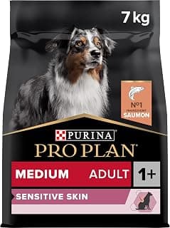 PURINA PRO PLAN | Sensitive Skin | Croquettes complètes pour chiens de taille moyenne | Favorise une peau saine et un pelage brillant | Au Saumon | Croquettes | Sac | 7 Kg