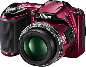 Nikon Coolpix L809 Compact Digital Camera 16.4 Megapixels 3 Inch Screen 26x Optical Zoom Red