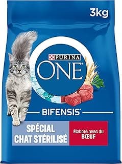 Purina PURINA ONE | BIFENSIS | Croquettes Chat Adulte Stérilisé | Renforce le système immunitaire, améliore l'équilibre du microbiome, aide à maintenir un système urinaire sain | Boeuf | Sac | Lot de 4 x 3Kg