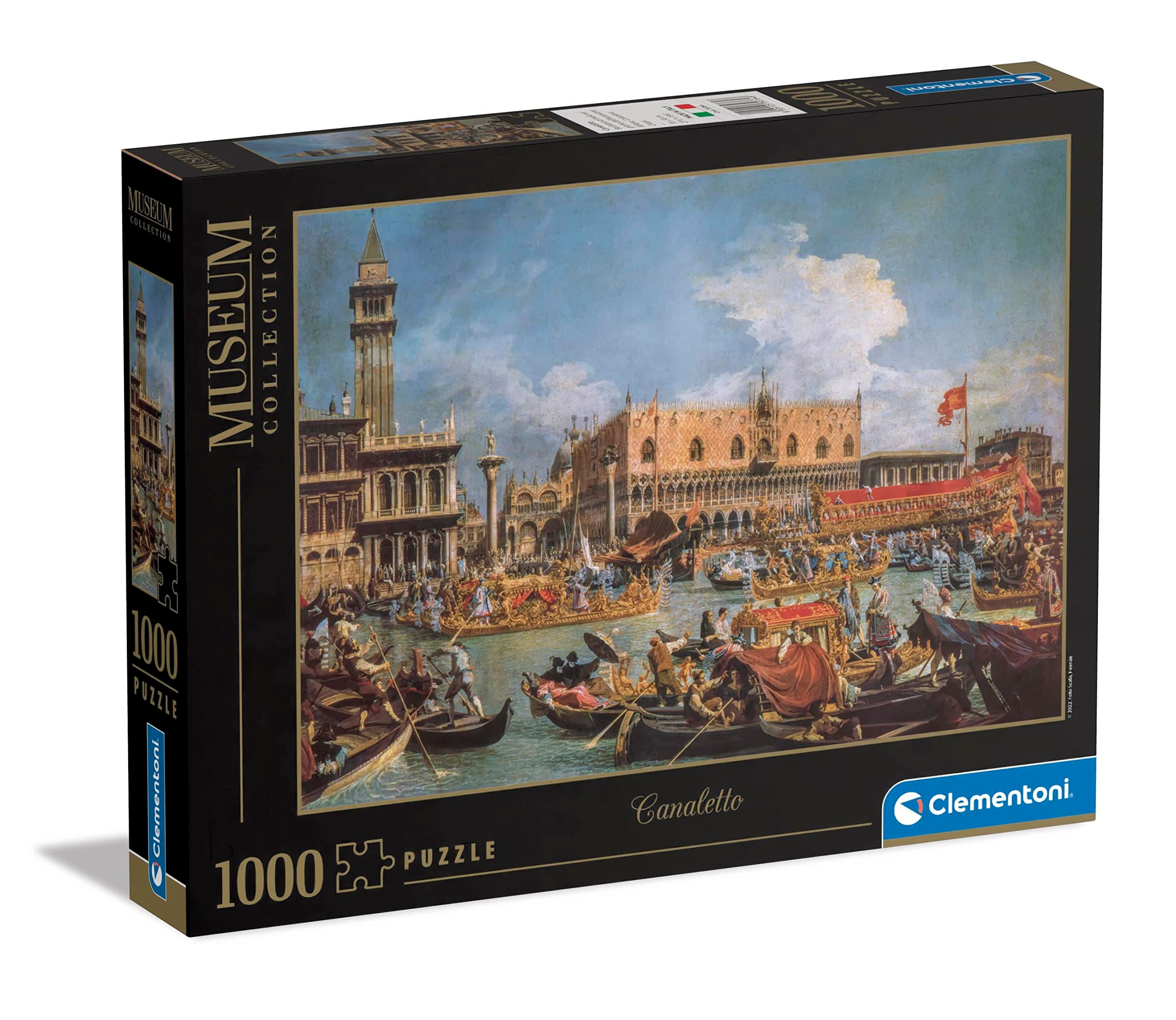 Clementoni - Museum Collection Canaletto, Return of Bucentaur at The Molo on Ascension Day-1000 Pieces-Puzzle, Adult Entertainment-Made in Italy, 39764 - Image 1