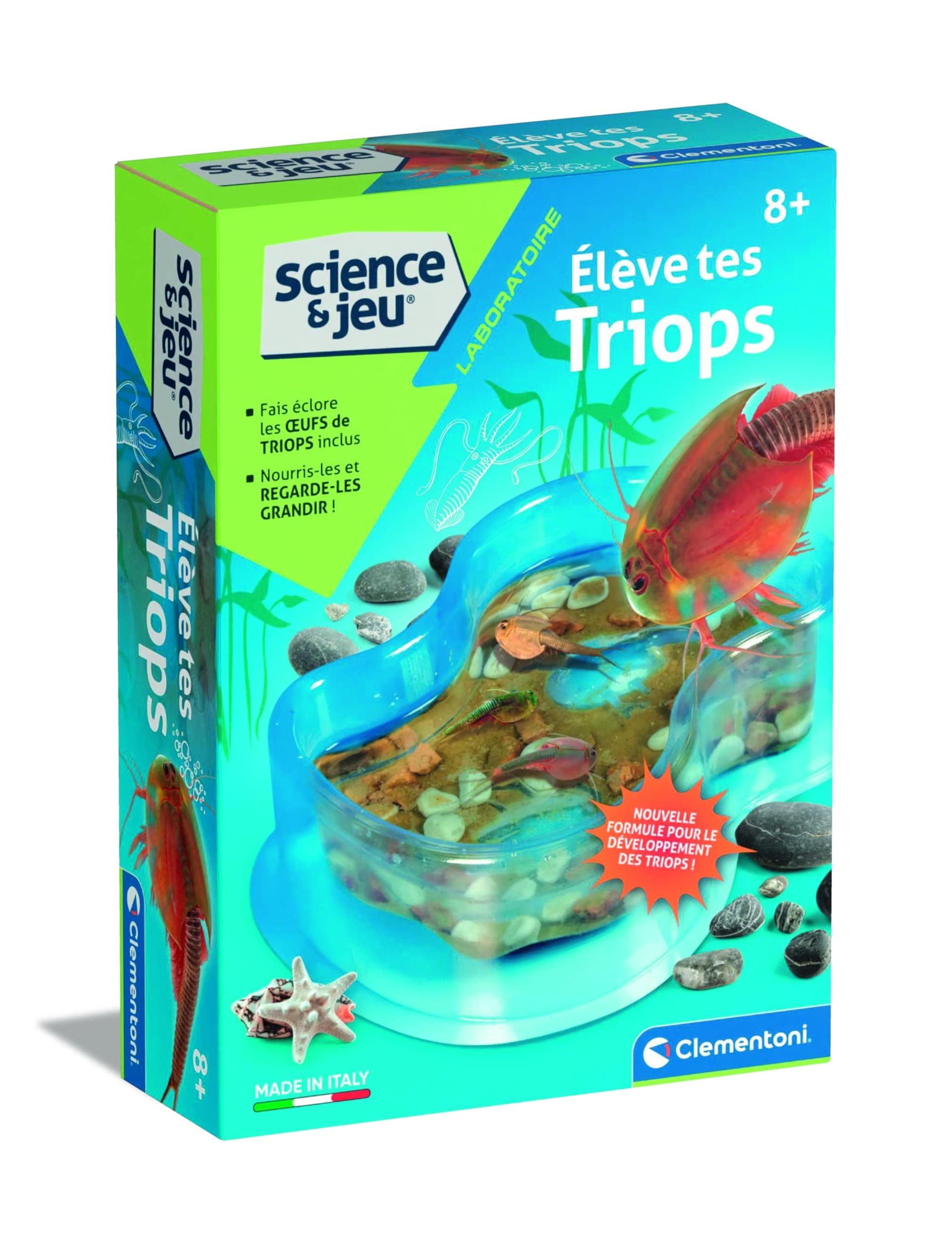 Clementoni Clementoni | Science & Play – Raise Your Triops for Children 8+ | Complete Kit: Aquarium, Sand, Eggs, Food, Additive | Prehistoric Shellfish to Burn | Fun Scientific Activity