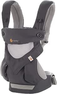 Ergobaby Baby Carrier 360 Cool Air Mesh Carbon Grey, Ergonomic Carrycot 4-in-1 System up to 20 kg