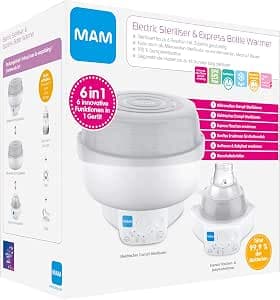 MAM 6 in 1 Express Sterilizer, Bottle Warmer, Bottle, Teat and Tongs