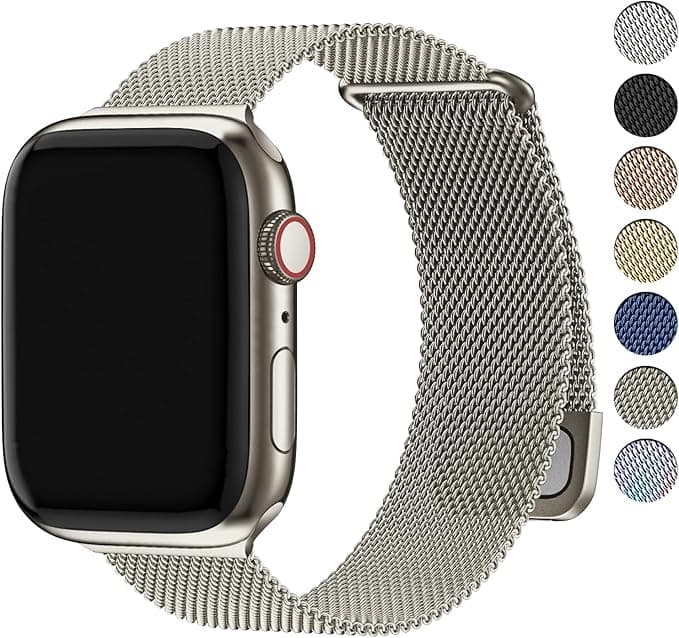 Fullmosa Compatible Apple Watch Band 42(S11/10)/41/40/38mm for Women Men Stainless Steel Bracelet iWatch SE 3/2/1 Series 11 10 9 8 7 6 5 4 3 2 1 42/41/40/38mm Starlight