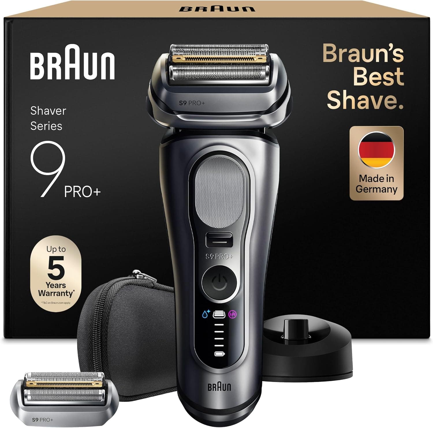Braun Rasoir Electrique Homme Series 9+ PRO 9617PSI Argent, Etanche, Lames De Précision Ultra-Fines Et Tondeuse Pro Trimmer Pour Bien Raser La Barbe, Coffret Rasage Avec Etui De Voyage - Image 1