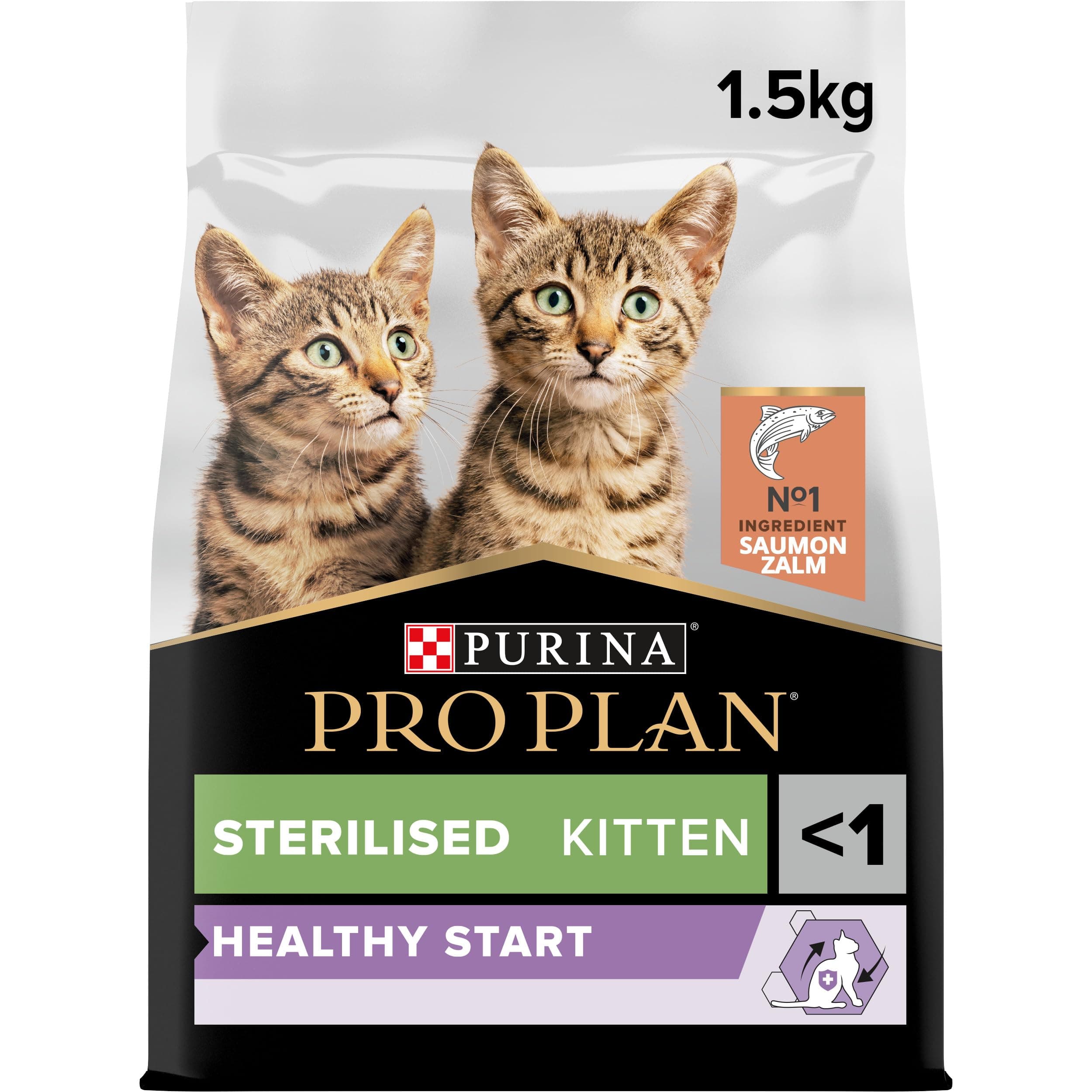 PURINA PRO PLAN | Sterilised Kitten <1 Healthy Start | Rich in Salmon | Dry Food | Kitten | 1.5 kg Bag