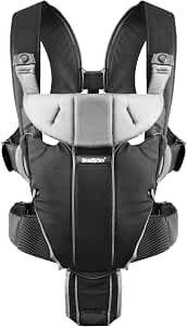 Babybjörn Miracle Baby Carrier, Black/Silver, Cotton Blend