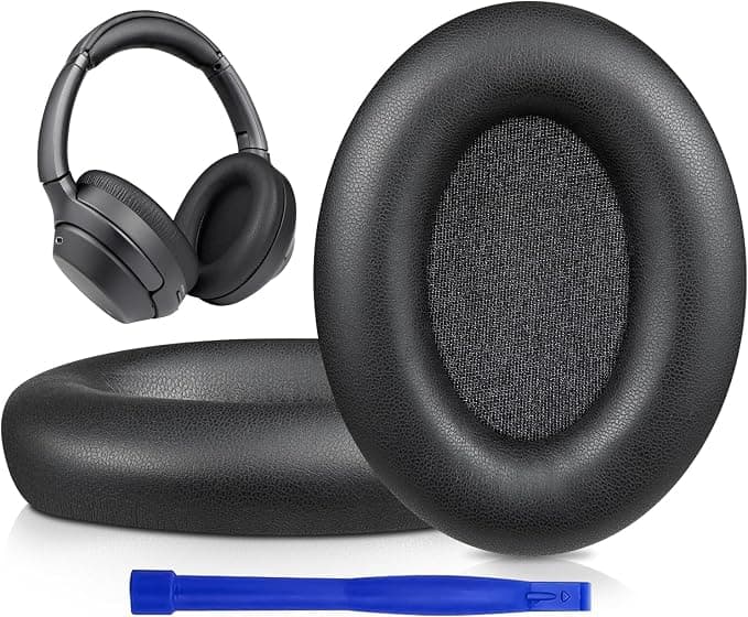SOULWIT Soft Leather Protein Foam Cushion Pads for Sony WH-1000XM3 (WH1000XM3) Over-Ear Headphones, with Noise Insulation Memory Foam, Extra Thickness - Image 1